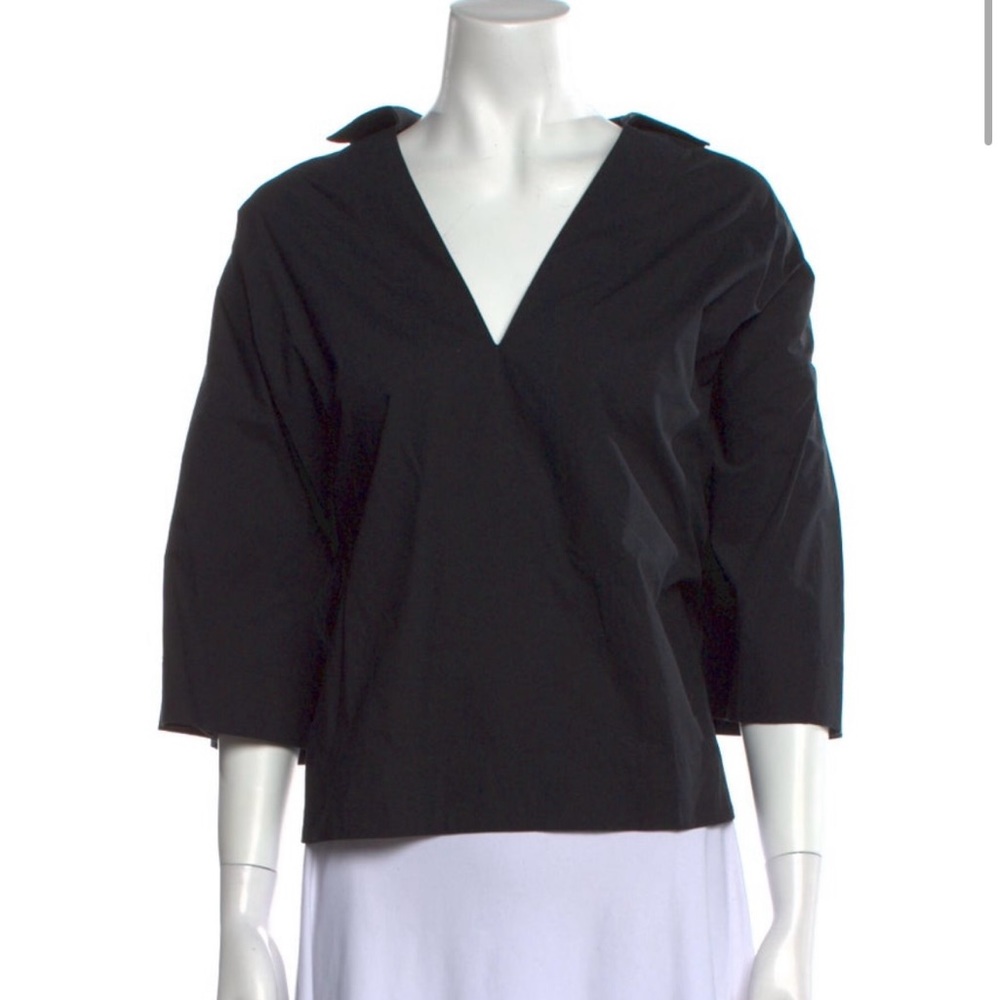 FRAME Collar Three Quarter Sleeve Blouse